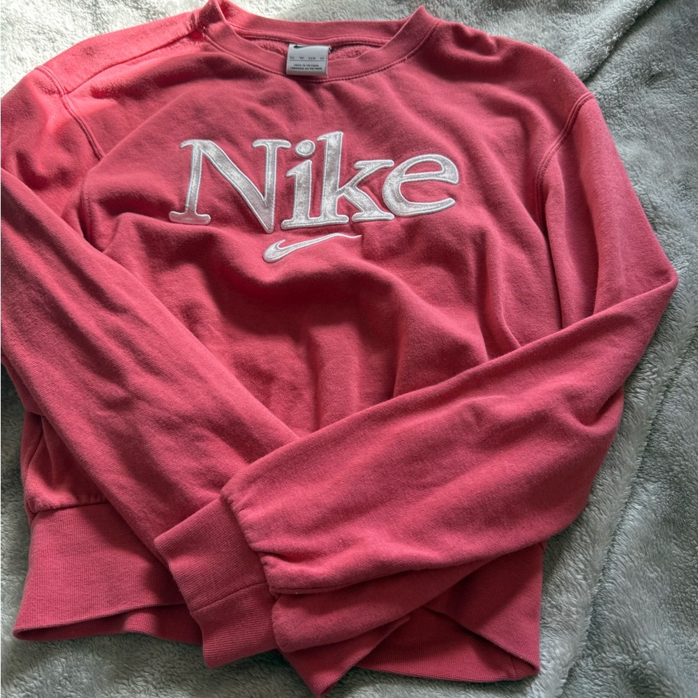 Pink Cropped Relaxed Sweatshirt